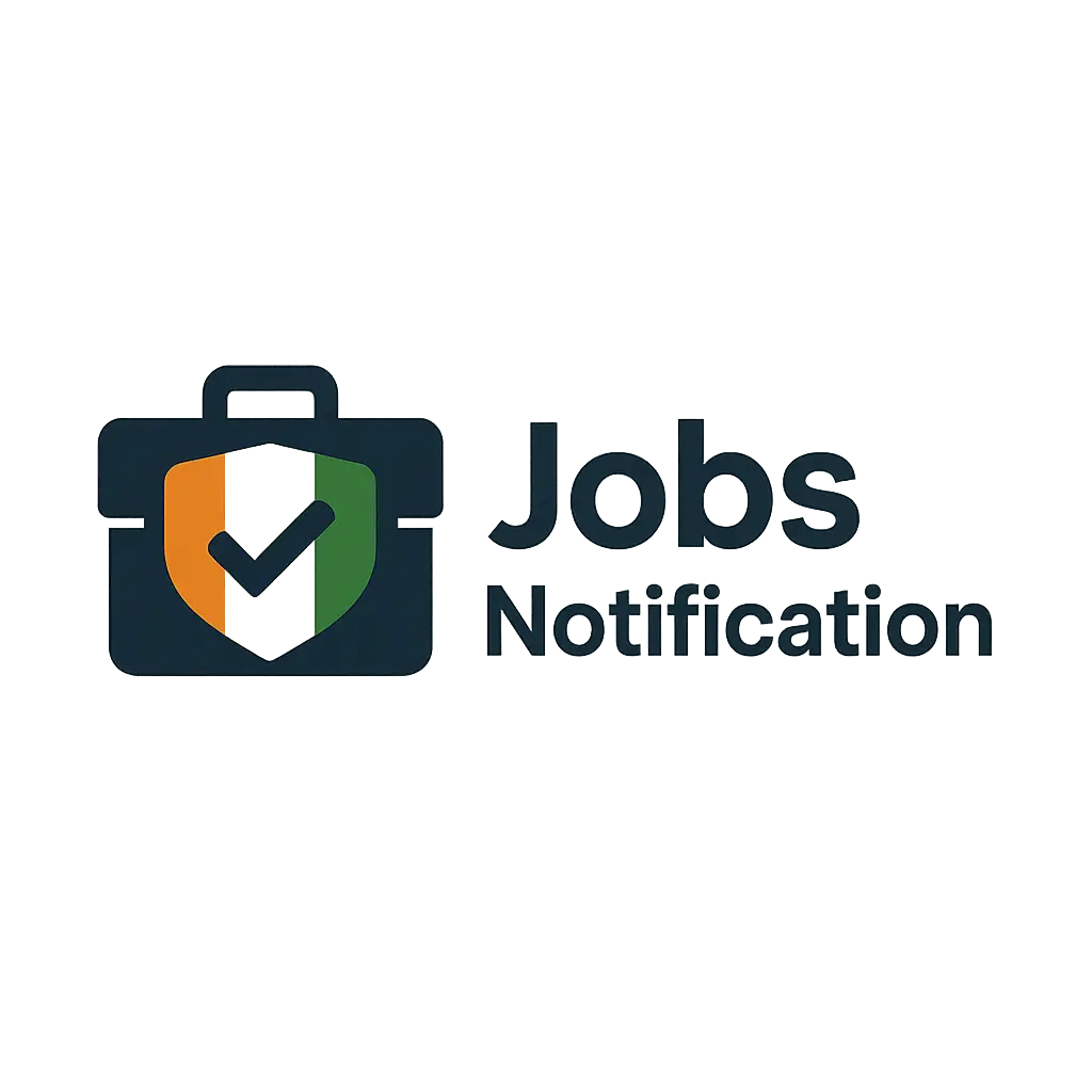Official logo of Jobs Notification website showing a briefcase with a checkmark, representing job alerts and employment news