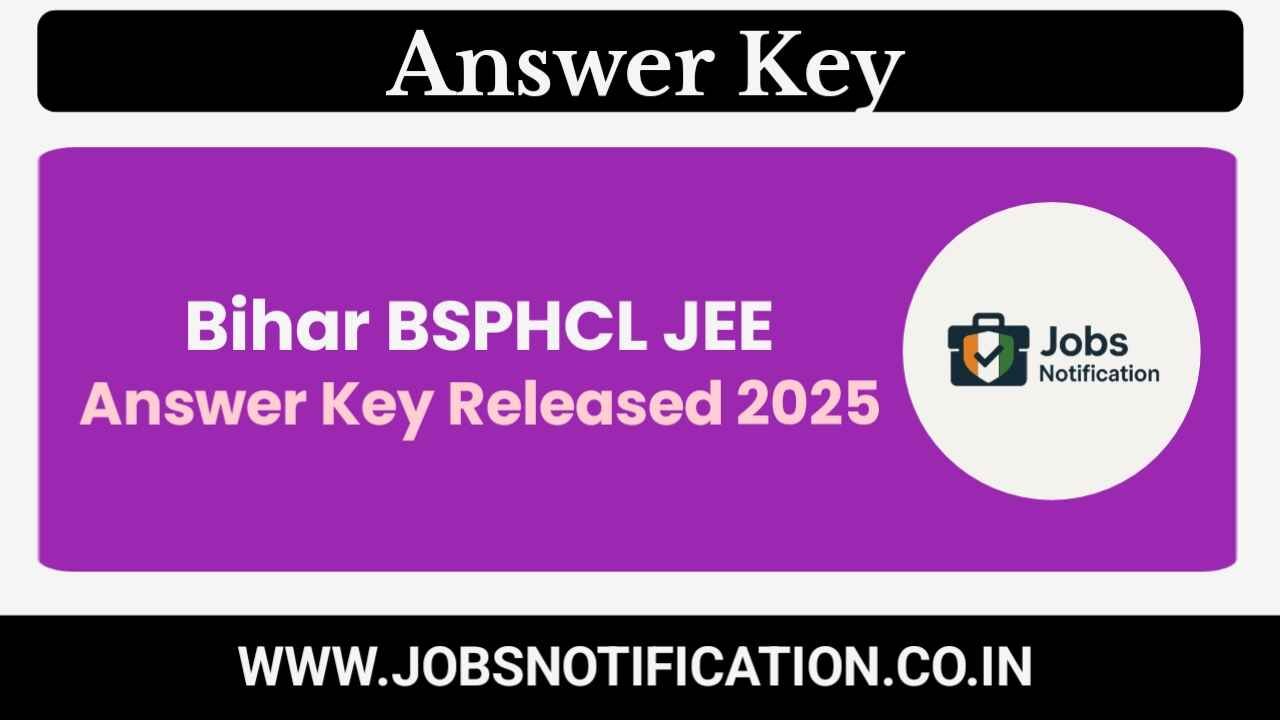 BSPHCL Junior Electrical Engineer Answer Key 2025 PDF Download – Official Notice