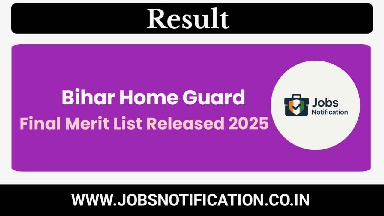Bihar Home Guard 2025 Final Merit List Released – Download District Wise Selection PDF
