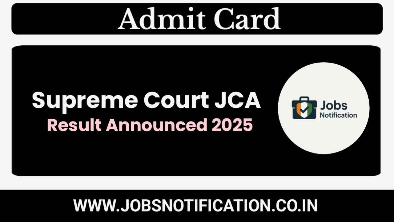 Download Supreme Court JCA Typing Test Result 2025 PDF Online