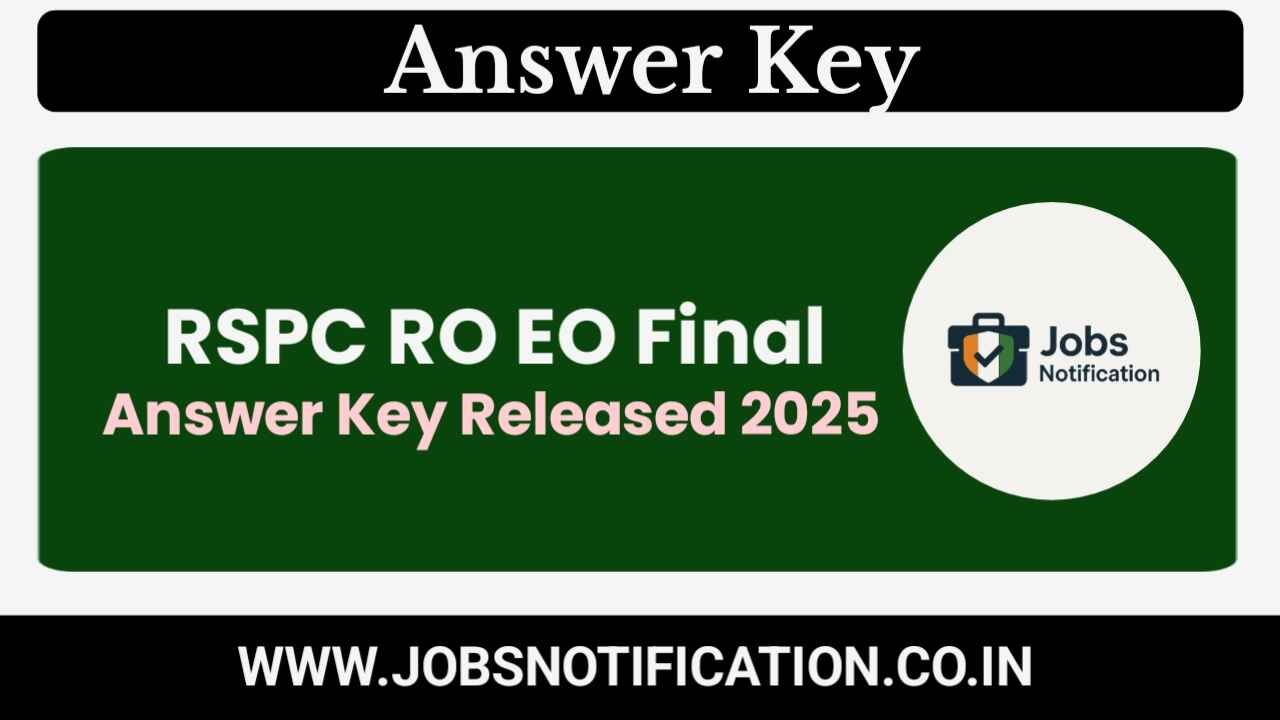 Download RPSC RO and EO Final Answer Key 2025 PDF and Marks Details