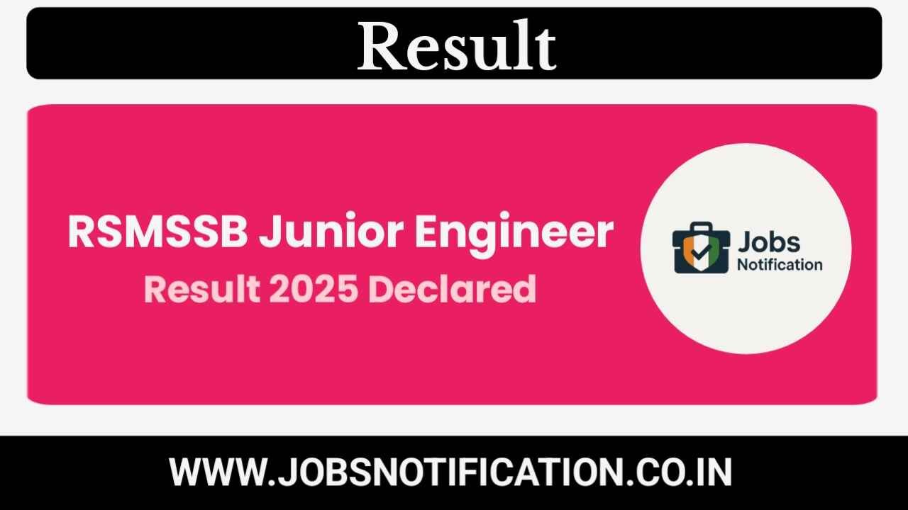 RSMSSB JE Result 2025 declared, check Junior Engineer merit list and cutoff marks online