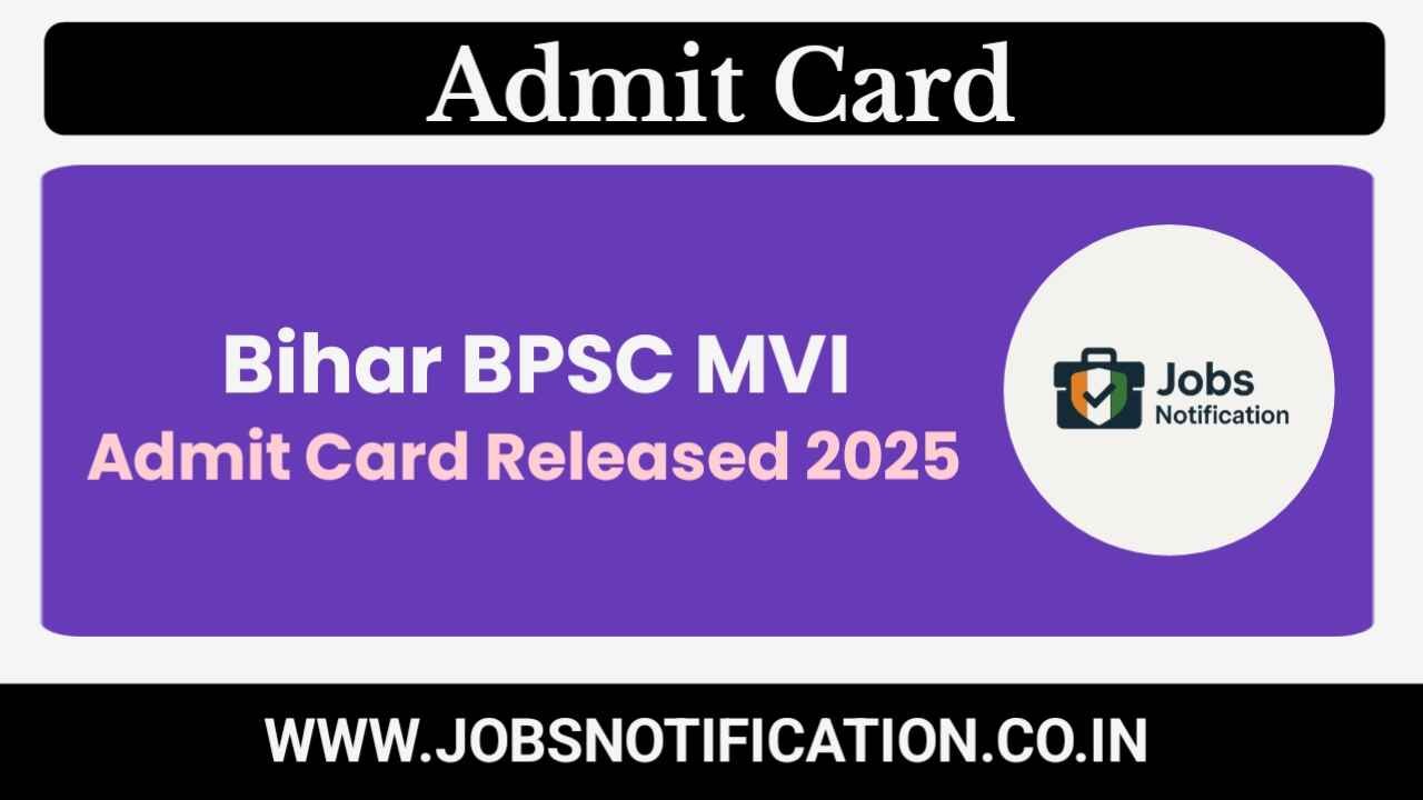 Download Bihar BPSC Motor Vehicle Inspector Admit Card 2025