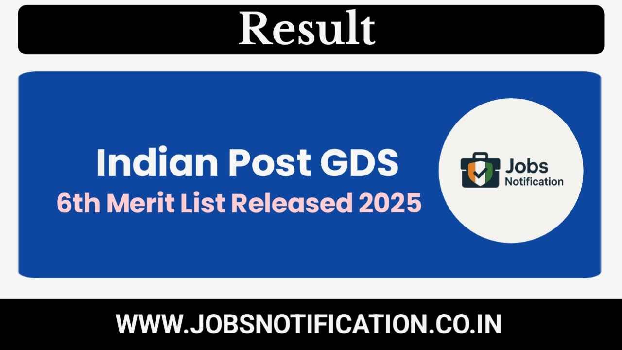 India Post GDS 6th Merit List 2025 – State-wise PDF Download