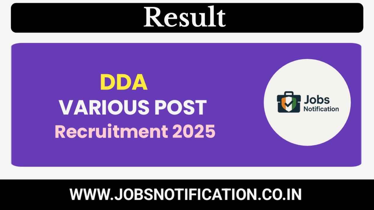 DDA Various Post Result 2026 declared, download Delhi Development Authority result PDF